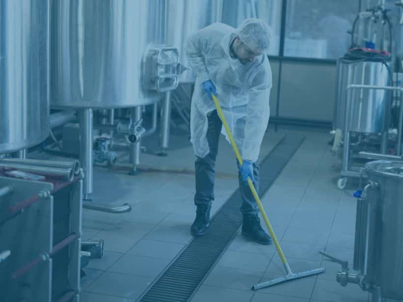 Professional cleaning a commercial bakery.